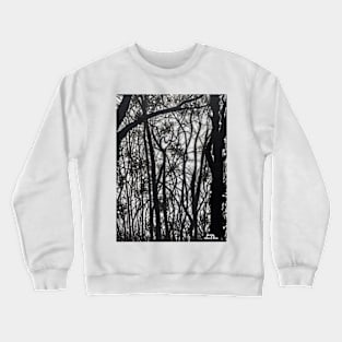 'BLACK TREES AGAINST GREY SKY' Crewneck Sweatshirt